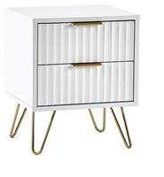 Julian Bowen Murano 2 Drawer Bedside Table - White