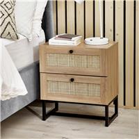 Julian Bowen Padstow 2 Drawer Bedside Table - Oak
