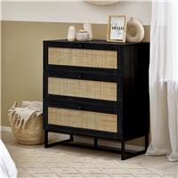 Julian Bowen Padstow 3 Drawer Chest - Black