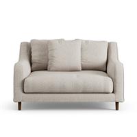 Habitat Swift Fabric Cuddle Chair - Natural - Dark Leg