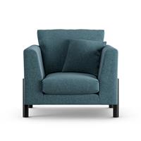 Habitat Aston Fabric Armchair - Blue - Black Leg