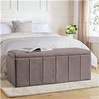 Argos Home Pandora Velvet Storage Ottoman - Mocha