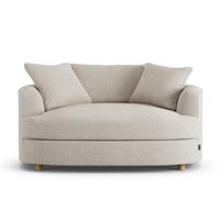 Habitat Sacha Fabric Cuddle Chair - Natural - Ash Leg