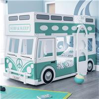 Julian Bowen Campervan Single Bunk Bed - Green & White