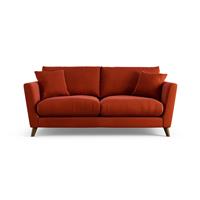 Habitat Lomond Velvet 3 Seater Sofa - Burnt Orange-Dark Leg