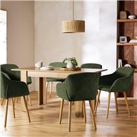 Argos Home Miami Extending Dining Table & 6 Green Chairs