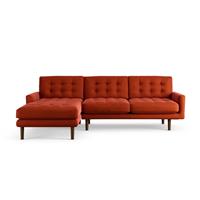 Habitat Fenner Left Hand Corner Sofa -Burnt Orange -Dark Leg