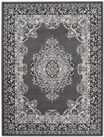 Homemaker Bukhura Traditional Grey Cut Pile Rug - 290x200cm