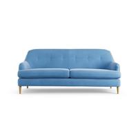 Habitat Frome Velvet 3 Seater Sofa - Sky Blue - Ash Leg