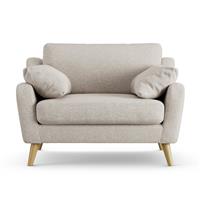 Habitat Ivor Fabric Cuddle Chair - Natural - Ash Leg