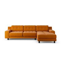 Habitat Hendricks Right Hand Corner Sofa - Orange- Black Leg