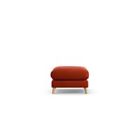 Habitat Lomond Velvet Footstool - Orange - Ash Leg