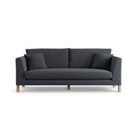 Habitat Aston Fabric 3 Seater Sofa - Charcoal - Ash Leg
