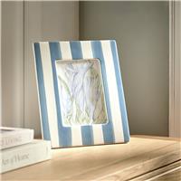 "Habitat Blue Ceramic Stripe Picture Frame - 5x7"""