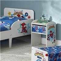 Spidey 1 Drawer Bedside Table - White & Blue