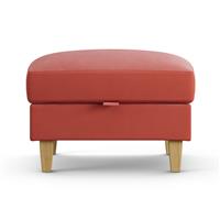 Habitat Felin Fabric Storage Footstool - Papaya