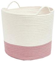 Great Little Trading Company Rope Storage Basket-Ivory/Pink