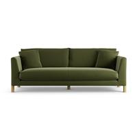 Habitat Aston Velvet 4 Seater Sofa - Moss Green - Ash Leg