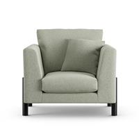 Habitat Aston Fabric Armchair - Sage Green - Black Leg