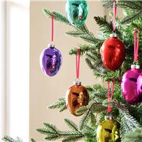Argos Home Pack of 6 Egg Shaped Christmas Baubles