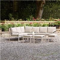Pacific Aruba 10 Seater Metal Garden Corner Sofa Set - Grey