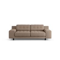 Habitat Hendricks Fabric 3 Seater Sofa - Biscuit - Black Leg