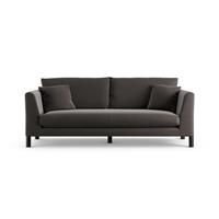 Habitat Aston Velvet 3 Seater Sofa - Slate Grey - Black Leg