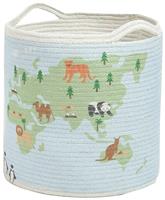 Great Little Trading Company Rope Storage Basket - World Map