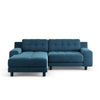 Habitat Hendricks Left Hand Corner Sofa - Ink Blue-Black Leg