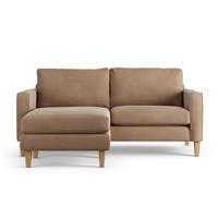 Habitat Flint Velvet Reversible 3 Seater Corner Sofa - Latte