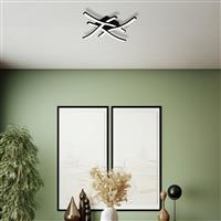 EGLO Cabezas-E Cross Steel LED Flush Ceiling Light - Black