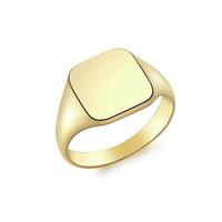 Revere 9ct Gold Men's Personalised Square Signet Ring - S