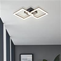 EGLO Huerta-E Steel LED Flush Ceiling Light - Black