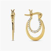 Revere Gold Plated Silver Double Look Creoles Earrings