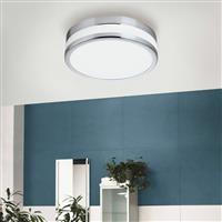EGLO Palermo Steel LED Flush Ceiling Light - Chrome