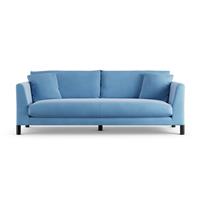 Habitat Aston Velvet 4 Seater Sofa - Sky Blue - Black Leg