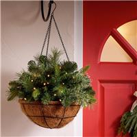 Habitat Pre Lit Hanging Basket Tree