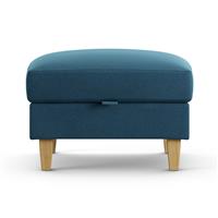 Habitat Felin Velvet Storage Footstool - Ink Blue