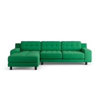Habitat Hendricks Left Hand Corner Sofa - Green - Black Leg