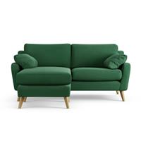 Habitat Ivor Left Hand Corner Sofa - Green - Ash Leg