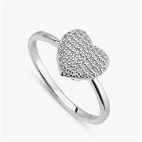 Revere Sterling Silver Cubic Zirconia Pave Heart Ring- Large