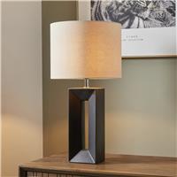 Pacific Block Ceramic Tall Table Lamp - Black & Cream