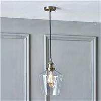 Pacific Emmanuelle Glass Cloche Pendant Light - Brass