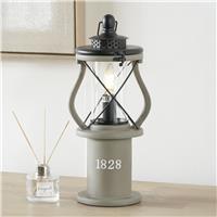 Pacific Gibson Antique Wood Lantern Table Lamp - Grey