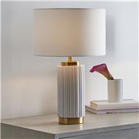 Pacific Ionic Ceramic Textured Table Lamp - White