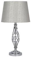 Pacific Jenna Metal Twist Detail Table Lamp - Chrome