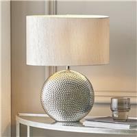 Pacific Mabel Ceramic Dot Textured Table Lamp - Chrome