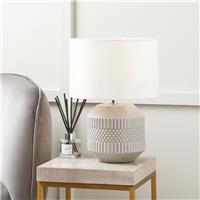 Pacific Meribel Ceramic Geo Textured Table Lamp - White
