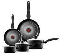 Tower Smart Start Gourmet 5 Piece Aluminium Pan Set - Black
