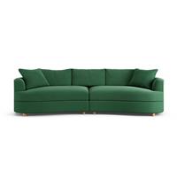Habitat Sacha Fabric 4 Seater Sofa - Green - Ash Leg